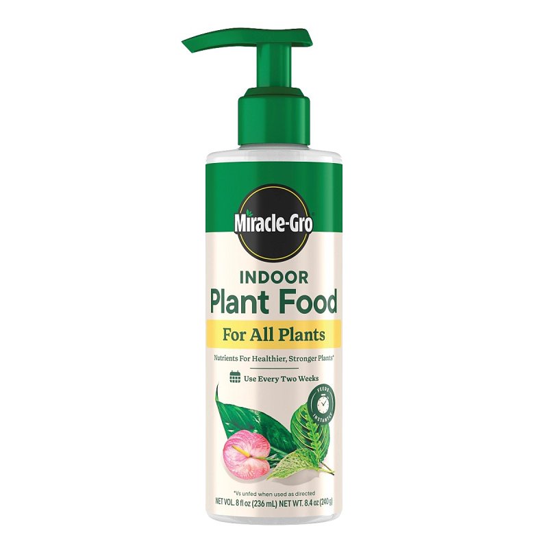 Miracle-Gro 1000551 Indoor Plant Food, 8 oz Bottle, Liquid, 1-1-1 N-P-K Ratio