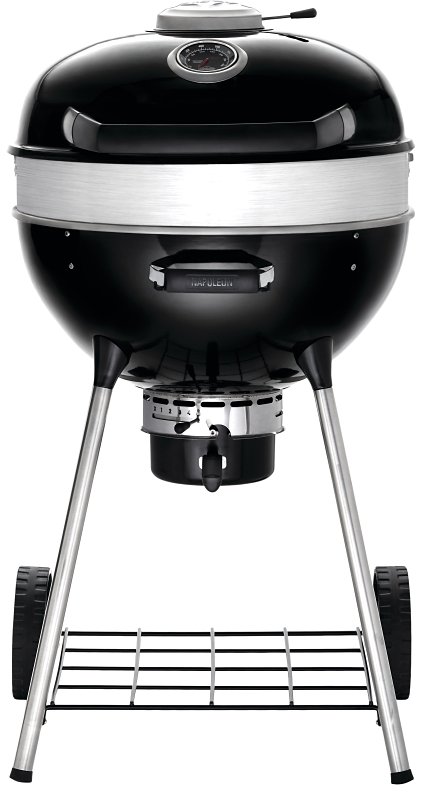 Napoleon Professional 22 PRO22K-LEG-3 Charcoal Kettle Grill, 360 sq-in Primary Cooking Surface, Black, Steel Body