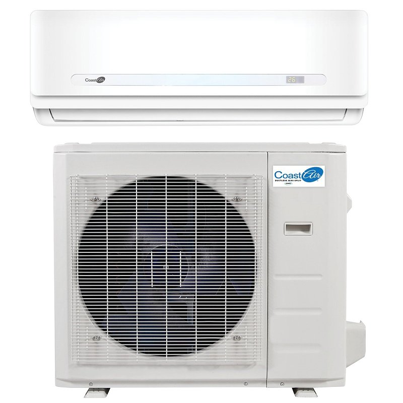 Coast air B-CAD18-1A Mini-Split Heat Pump, 208/230 V, 18,000 Btu/hr BTU, 20.5 Btu/W SEER, 1 Stage, 44.5 dBA