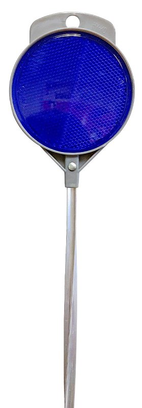 Hy-Ko DM100B36 Driveway Marker, Rod Mounting, Aluminum Post, Blue Reflector