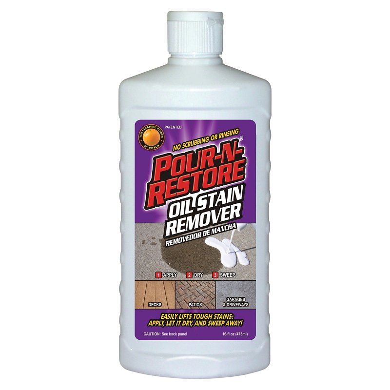 Pour-N-Restore PNR16OZ-08 Oil Stain Remover, Liquid, Citrus/Terpene, White, 16 oz
