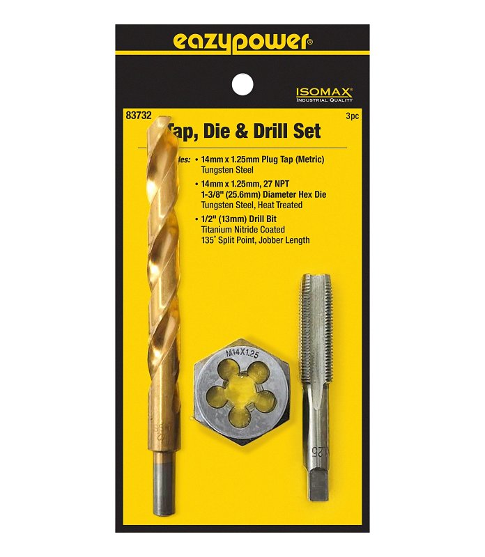 Eazypower Tungsten Steel Tap & Die + Titanium Drill Set – 3‑Piece Precision Kit