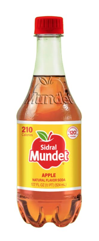 Sidral Mundet 45501 Soda, Apple, 17.7 oz Bottle