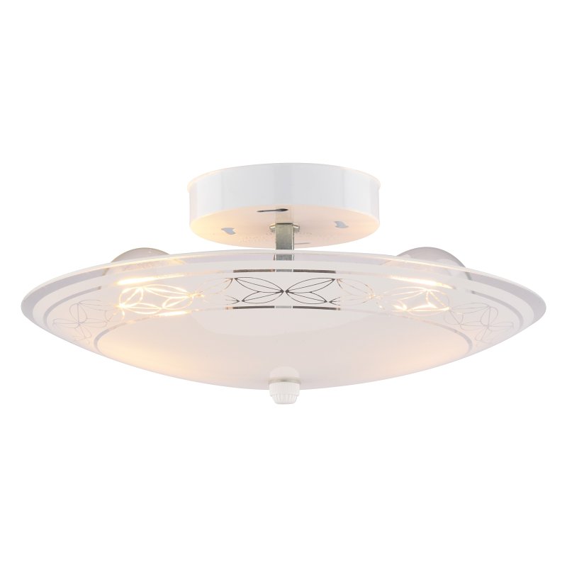 Boston Harbor F98WH02-1204H3L Two Light Ceiling Fixture, 120 V, 60 W, 2-Lamp, A19 or CFL Lamp, White Fixture