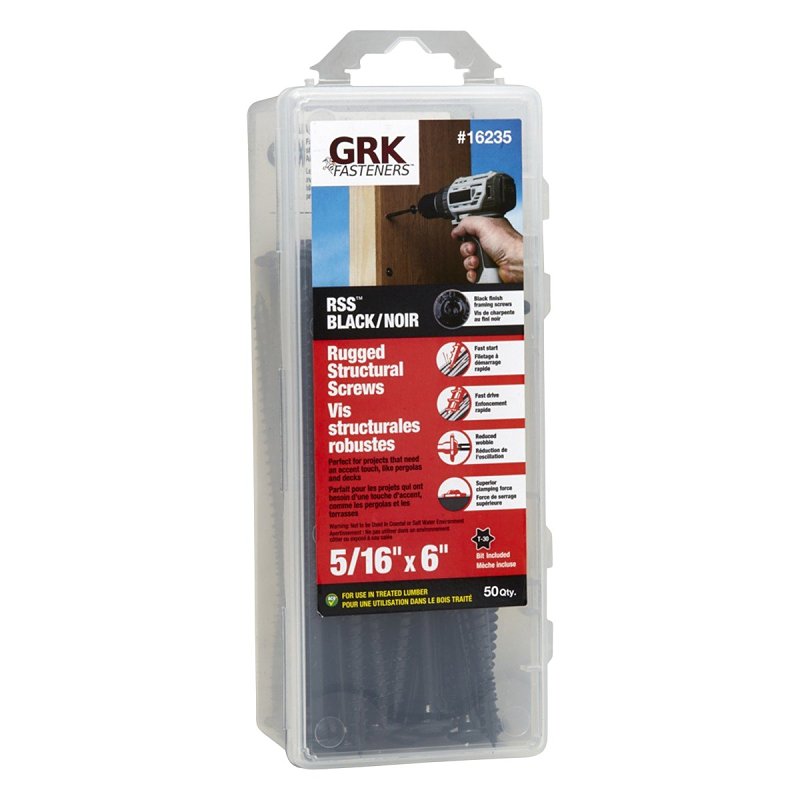Heavy-Duty Black Structural Screw 5/16" x 6" – Premium Fastening Solution