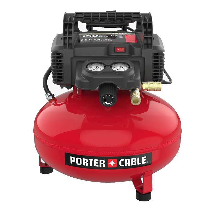 Porter-Cable PXCM2002 Portable Air Compressor, Electric, 6 gal Tank, 0.8 hp, 120 V, 150 psi Pressure, 2-Stage
