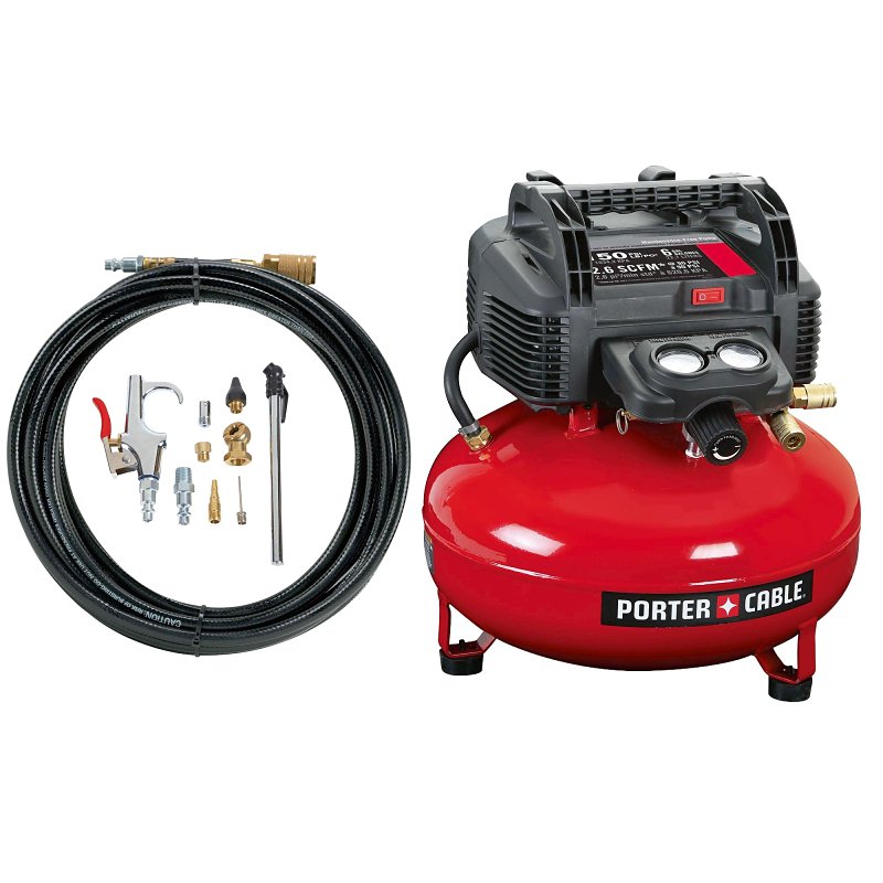 Porter-Cable PXCM2002-WK Portable Air Compressor, Electric, 6 gal Tank, 0.8 hp, 120 V, 150 psi Pressure, 1-Stage
