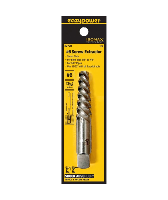 Screw Extractor, Spiral Flute, #6