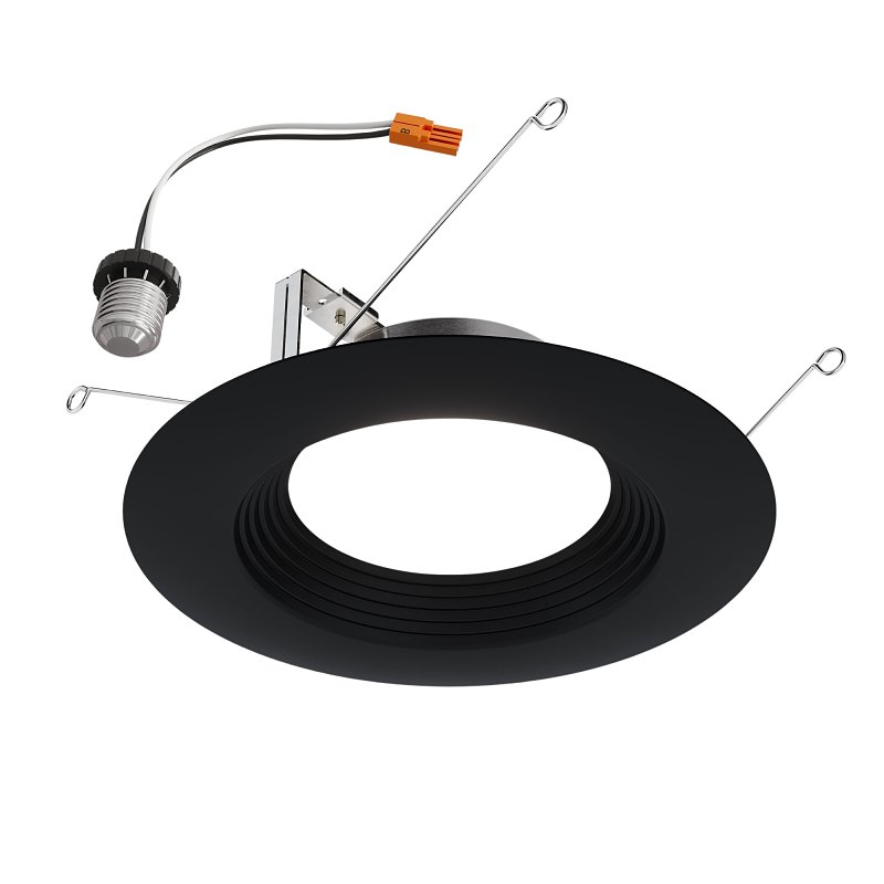 Halo Matte Black Recessed LED Trim – 7.19" Plastic Lens, IC‑Rated