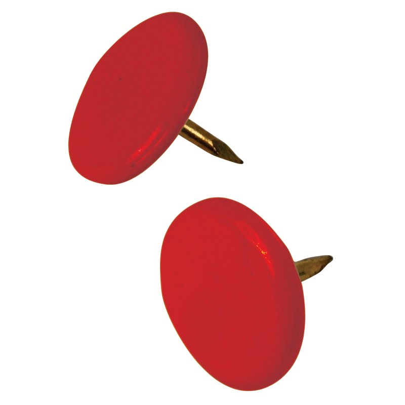 Hillman 122673 Thumb Tack, 15/64 in Shank, Steel, Painted, Red, Cap Head, Sharp Point