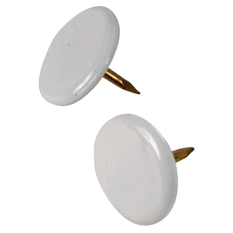 Hillman 122674 Thumb Tack, 15/64 in Shank, Steel, Painted, White, Cap Head, Sharp Point