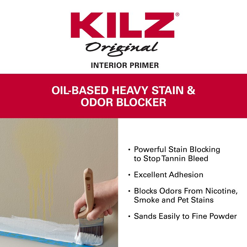 Kilz 10036 Primer, Flat, White, 1 gal, Can