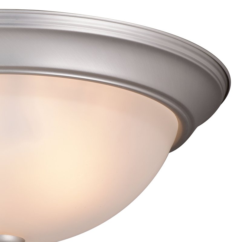 Boston Harbor F51WH02-1006-BN Flush Mount Ceiling Fixture, 120 V, 60 W, A19 or CFL Lamp, Brushed Nickel Fixture