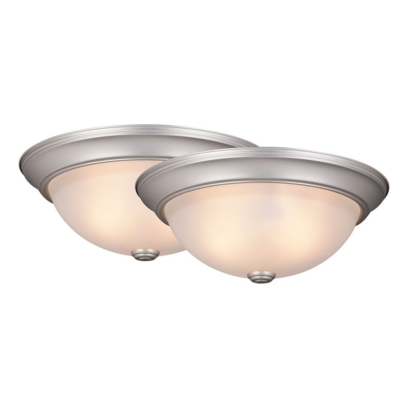 Boston Harbor F51WH02-1006-BN Flush Mount Ceiling Fixture, 120 V, 60 W, A19 or CFL Lamp, Brushed Nickel Fixture