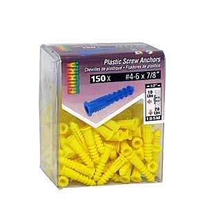Cobra Anchors 187M Screw Anchor, 1 in L, 100/PK