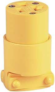 Eaton 4228-BOX Electrical Connector, 2-Pole, 20 A, 125 V, Screw, NEMA: NEMA 5-20R, Yellow