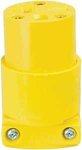 Eaton 4229-BOX Armored Connector, 2-Pole, 20 A, 250 VAC, Screw, NEMA: NEMA 6-15R, Yellow