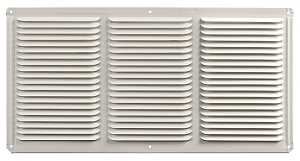 Master Flow EAC16X8W Undereave Vent, 8 in L, 16 in W, 65 sq-ft Net Free Ventilating Area, Aluminum, White