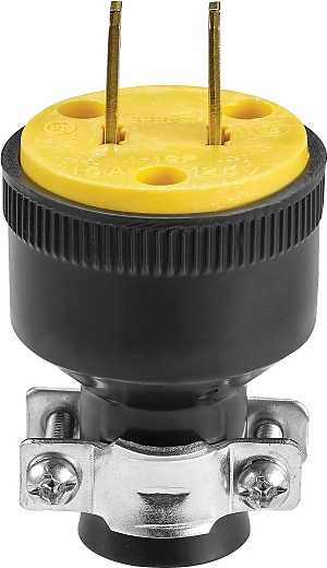 Eaton Cooper Wiring WD1723 Electrical Plug, 2 -Pole, 15 A, 125 V, Black