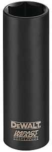 DEWALT IMPACT READY DW22902 Impact Socket, 3/4 in Socket, 1/2 in Drive, Square Drive, 6-Point, Steel, Black Phosphate