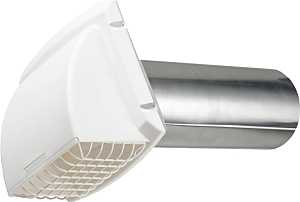 Dundas Jafine ProFlex BPMH4WZW Exhaust Hood, 6-1/4 in W Hood, 7 in H Hood, 4 in Duct, Polypropylene Hood