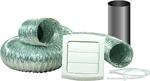 Dundas Jafine ProVent TD48PVKZW Dryer Vent Kit, Polypropylene, White, 12-Piece