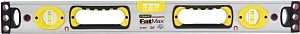 STANLEY 43-525 Box Beam Level, 24 in L, 3-Vial, 2-Hang Hole, Magnetic, Aluminum, Silver/Yellow