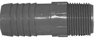 Boshart UPPIA-0710 Pipe Adapter, 3/4 x 1 in, MPT x Insert, Polyethylene, Gray