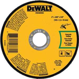 DEWALT DWA8050C Cutting Wheel, 4 in Dia, 0.045 in Thick, Aluminum Oxide Abrasive, 5/8 in Arbor