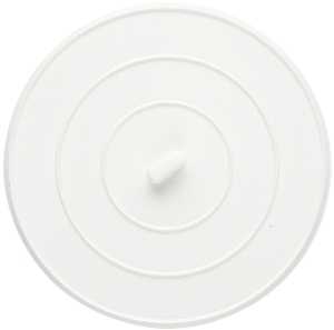 Plumb Pak PP820-14 Sink Stopper, Flat Suction, Rubber, White, Polished Chrome, For: Sink, Shower or Tub