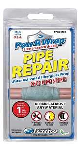 POW-R WRAP FPW248CS Pipe Repair Wrap Kit, 48 in L, 2 in W, Epoxy/Fiberglass, Gray
