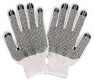 Diamondback FO809PVD2 Work Gloves with PVC Dots, Unisex, One-Size, 9-3/4 in L, Straight Thumb, Knit Wrist Cuff