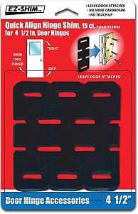 EZ Shim HS450BP Hinge Shim, 4-1/2 in L x 1/4 in W x 1/16 in Thick Dimensions, Plastic