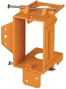 Carlon SC100A 1-Gang Mounting Bracket, PVC, Orange, Nail