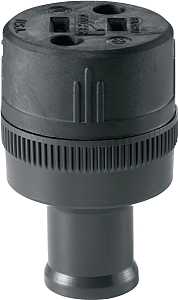 Eaton Wiring Devices 224-BOX Electrical Connector, Straight Blade, 1/4 to 39/64 in, 2-Pole, 15 A, 125 V, Black, 2-Wire
