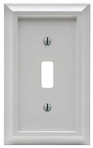 Amerelle 2040TW Wallplate, Decorative, 1-Gang, Wood, White