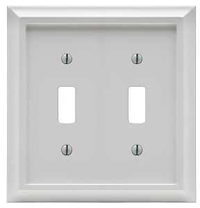Amerelle 2040TTW Wallplate, Decorative, 2-Gang, Wood, White