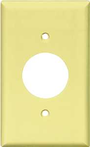 Eaton 2131V-BOX Single Receptacle Wallplate, 4-1/2 in L, 2-3/4 in W, Standard, 1-Gang, Thermoset, Ivory, High-Gloss