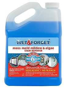 Wet & Forget 800128 Mold and Mildew Remover, 1 gal Jug, Liquid, Blue