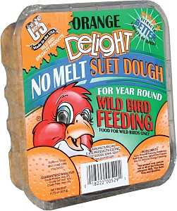 C&S No Melt Suet Dough Delights CS12529 Bird Suet, Orange Flavor, 11.75 oz