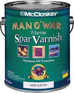 McCloskey Man O' War 080.0006535.007 Marine Spar Varnish, Satin, Clear, Liquid, 1 gal