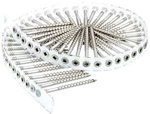 Senco 08D Series 08D250S Deck Screw, Flat Head, #2 Drive, Stainless Steel, Stainless Steel