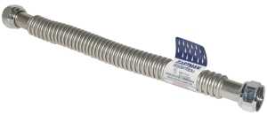 Ez-Flo WaterFlex Series 0437018 Corrugated Flexible Water Heater Connector, 3/4 in, FIP, 18 in L, Stainless Steel