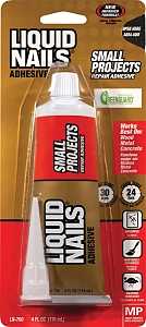 Liquid Nails LN-700 Construction Adhesive, White, 4 oz Squeeze Tube