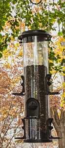 Perky-Pet 3266 XL Tube Feeder, 17-3/4 in H, 4 lb, Plastic, Black/Clear, Hanging Mounting