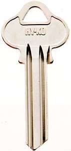 Hy-Ko 11010L4 Key Blank, Brass, Nickel, For: Lockwood Cabinet, House Locks and Padlocks, L4 Key Number