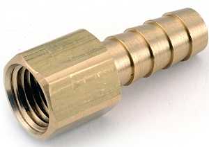 Anderson Metals 129F Series 757002-0504 Hose Adapter, 5/16 in, Barb, 1/4 in, FPT, Brass
