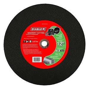 Diablo DBD120125A01C Cut-Off Wheel, 12 in Dia, 1/8 in Thick, Aluminum Oxide Abrasive, 1 in Arbor