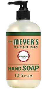 Mrs. Meyer's 13104 Hand Soap, Liquid, Geranium, 12.5 oz Bottle