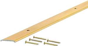M-D 79046 Seam Binder, 36 in L, 3/4 in W, Fluted Surface, Aluminum, Satin Brass